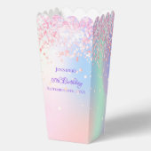 Holografisch rosa Konfetti-Name Geburtstag Geschenkschachtel (Rückseite)