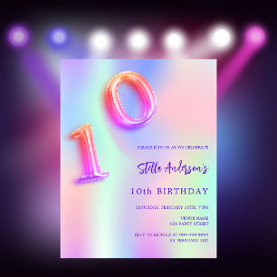 Holografisch rosa lila Budget für 10 Jahre