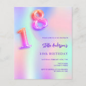 Holografisch rosa lila Budget für 18 Jahre (Vorderseite)