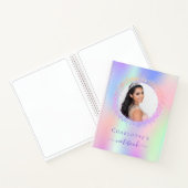 Holografisch rosa lila Foto Notizblock (Innenseite)