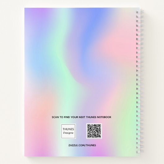 holografisch rosa lila Foto Notizblock (Rückseite)