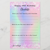 Holografisch rosa lila Geburtstagskarte (Vorderseite)