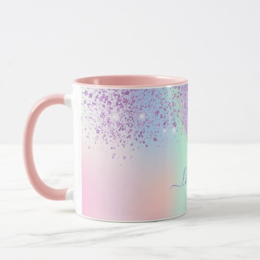 Holografisch rosa lila grün tasse (Links)