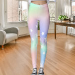 Holografisch rosa lila Minzsterne Leggings<br><div class="desc">Holografisch,  rosa,  lila und minzgrün. Mit weißen Sternen dekoriert.</div>