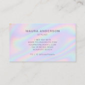 Holografisch rosa Lila Modernes Monogramm-Elegant Visitenkarte (Rückseite)