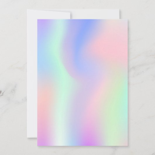 Holografisch rosa lila Neon Sweet 16 Einladung (Rückseite)