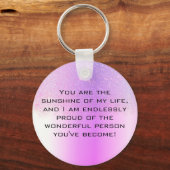 Holografisch rosa Lila Ombre Glitzer Rain Modernmo Schlüsselanhänger (Rückseite)