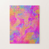 Holografisch Rosa Orange Modernes Elegantes Puzzle (Vertikal)