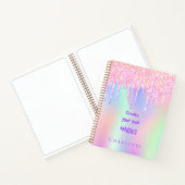holografisch rosa Tropfen in Sketchbook magisches Notizblock (Innenseite)