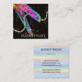 Holografisch schlicht moderne Quadratkarte Quadratische Visitenkarte