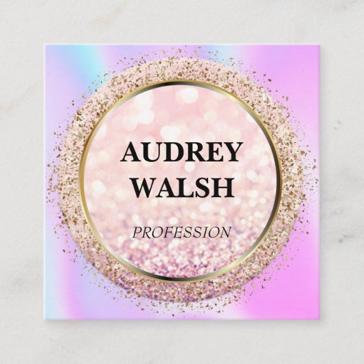 Holografisch schlicht moderne Quadratkarte Quadratische Visitenkarte (Vorderseite)