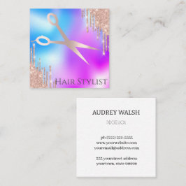 Holografisch schlicht moderne Quadratkarte Quadratische Visitenkarte