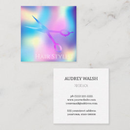 Holografisch schlicht moderne Quadratkarte Quadratische Visitenkarte