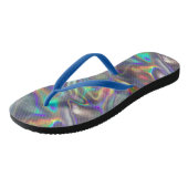 holografisch silberne Flip Flops Schuhe Sandalen (Schrägansicht)