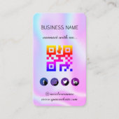 Holografisch - Social Media QR Code Business Card Visitenkarte (Vorderseite)