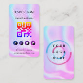 Holografisch - Social Media QR Code Business Card Visitenkarte (Vorne/Hinten)
