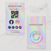 Holografisch - Social Media QR Code Business Card Visitenkarte (Vorne/Hinten)