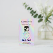 Holografisch - Social Media QR Code Business Card Visitenkarte (Stehend Vorderseite)