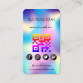 Holografisch - Social Media QR Code Business Card Visitenkarte (Vorderseite)