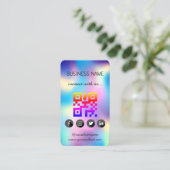 Holografisch - Social Media QR Code Business Card Visitenkarte (Stehend Vorderseite)