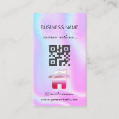Holografisch - Social Media QR Code Business Card Visitenkarte (Vorderseite)