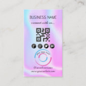 Holografisch - Social Media QR Code Business Card Visitenkarte (Vorderseite)