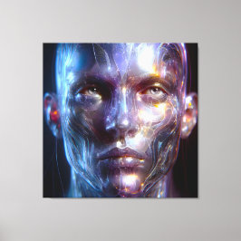 Holografisch Transparenter Menschlicher Kopf Leinwanddruck