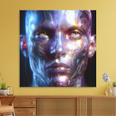 Holografisch Transparenter Menschlicher Kopf Leinwanddruck (Insitu (Wohnzimmer))