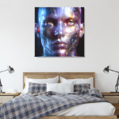 Holografisch Transparenter Menschlicher Kopf Leinwanddruck (Insitu (Schlafzimmer))