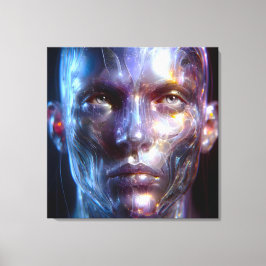 Holografisch Transparenter Menschlicher Kopf Leinwanddruck