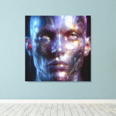 Holografisch Transparenter Menschlicher Kopf Leinwanddruck (Insitu (Holzboden))