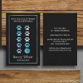 Holografisch und Holzkohlepaw Print Dog Groomer Visitenkarte