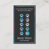 Holografisch und Holzkohlepaw Print Dog Groomer Visitenkarte (Vorderseite)