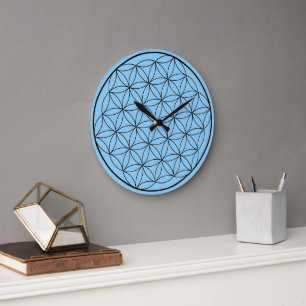 Holografische Blume des Lebens Heilige Geometrie Große Wanduhr