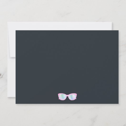 Holografische Brille des tropischen Party Sweet 16 Einladung (Rückseite)