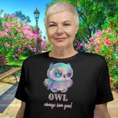 Holografische Eule immer Liebe T-Shirt