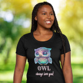 Holografische Eule immer Liebe T-Shirt