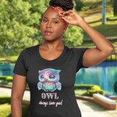 Holografische Eule immer Liebe T-Shirt