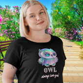 Holografische Eule immer Liebe T-Shirt
