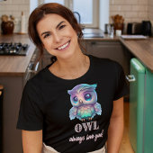 Holografische Eule immer Liebe T-Shirt