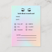 Holografische Eyelash Extension Client Consulting Visitenkarte (Vorderseite)