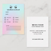 Holografische Eyelash Extension Client Consulting Visitenkarte (Vorne/Hinten)