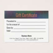 Holografische Geschenkkarte aus gebürstetem Metall (Rückseite)