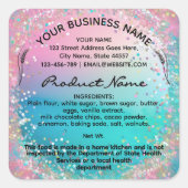 Holografische Hütte Quadratischer Aufkleber (Vorderseite)