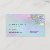 Holografische Imitate Fohlen Funkelnd Glitzer Auge Visitenkarte (Rückseite)