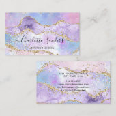 Holografische Imitate opal stone chic Visitenkarte (Vorne/Hinten)