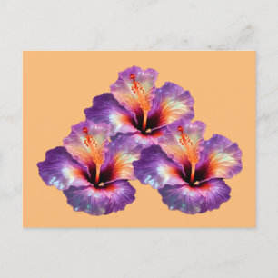 Holografische Iridescent-Hibiskus-Blume Postkarte