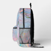 Holografische Iridescent Opal-Marmormädchen Bedruckter Rucksack (Rechts)