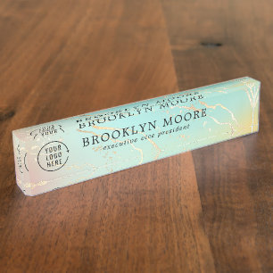 Holografische Iridescent Opal-Namensplatte Namensplakette