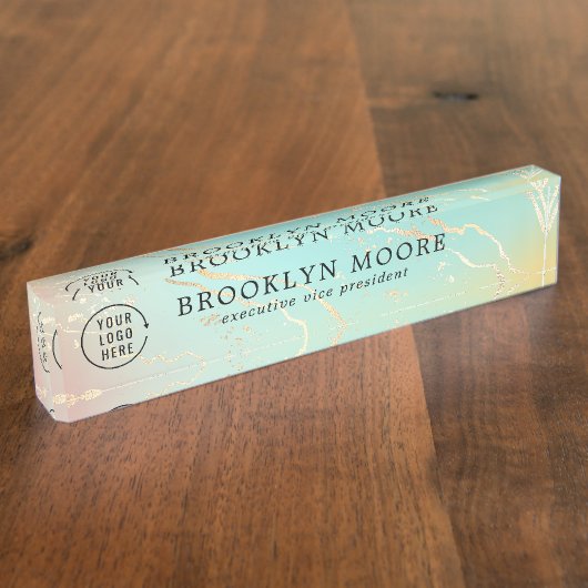 Holografische Iridescent Opal-Namensplatte Namensplakette (Seite)